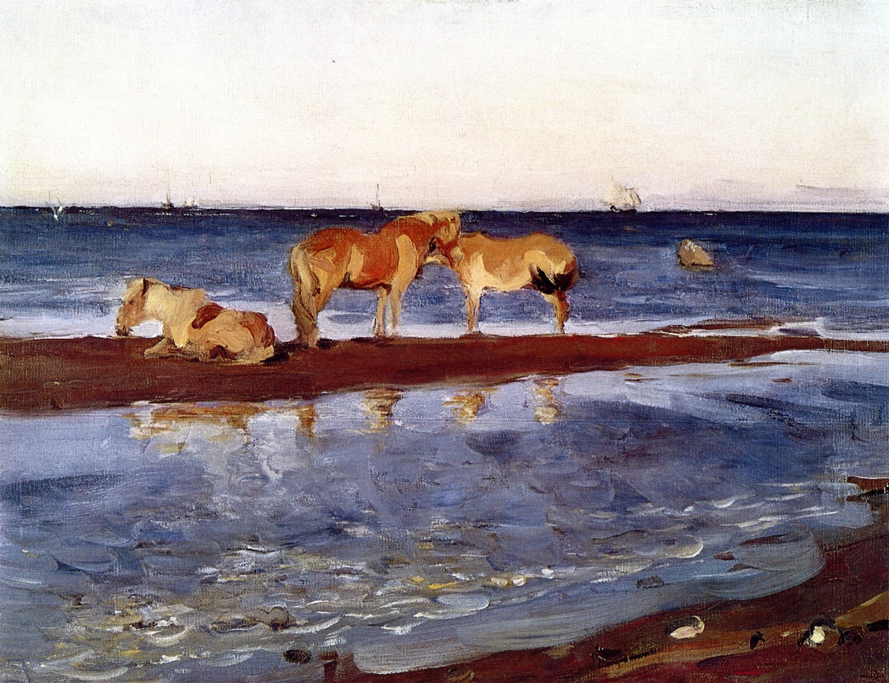 horses on a shore 1905 XX the russian museum st petersburg russia